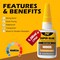 Wood Super Glue Liquid, Clear Instant Cyanoacrylate Adhesive for Wood Crafts Repair Woodworking, All Purpose CA Glue for Shoe Ceramic Plastic Leather Glass Model Metal Pottery Aquarium Porcelain Stone